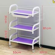 Тележка стеклянная «Glass» + корзинка стекло Фиолетовый