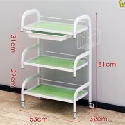 Тележка стеклянная «Glass» + корзинка стекло Зелёный