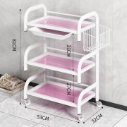 Тележка стеклянная «Glass» + корзинка стекло Розовый