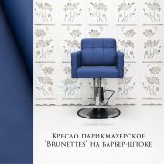 Кресло парикмахерское «Brunettes» синий (на барберском штоке)