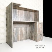 Ресепшен «Слойка» 3 ящика Белый Глянец + Бетон Экзотик