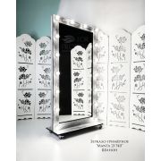 Зеркало гримёрное «Манта 21-740» Шинон с чёрным кантом (16 ламп)