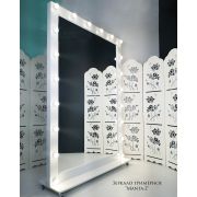 Зеркало гримёрное Манта-2 Белый Глянец большое 2000х1400х100 Белый Шёлк