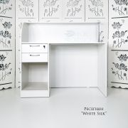 Ресепшен «Соната» с металлической подпоркой Белый Шелк