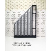 Стеллаж-ширма 1400Х250Х2000 Чёрный Матовый + Серый брус