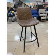 Стул барный «Лотос» экокожа коричневый на чёрных металлических ножках