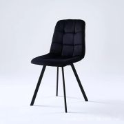 Стул клиента «Torry» чёрный велюр квадраты на металлических ножках