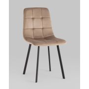 Стул клиента «Torry» бежевый велюр квадраты на металлических ножках