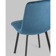 Стул клиента «Torry» синий велюр квадраты на металлических ножках