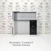 Ресепшен «Слойка - 3» Чёрный глянец