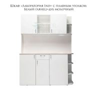 Шкаф «Лаборатория Ind» 1600х450х2100 Белый Глянец + Дуб Молочный