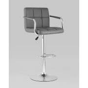 Стул барный «Квадро - 2» экокожа светло-серый на барном диске