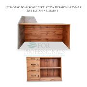 Стол угловой (комплект: стол + тумба) Дуб вотан + цемент