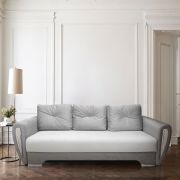 Диван линейный «Arne» велюр серебристый