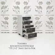 Тележка косметологическая «ТП 2+2» Белый шелк + Баттл Рок 400*750*466