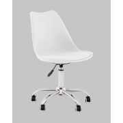 Стул мастера «Eames Soft» экокожа белый на хромированном пятилучье