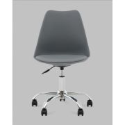 Стул мастера «Eames Soft» экокожа серый на хромированном пятилучье