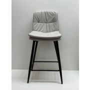 Стул барный «Arti» экокожа светло-серый на металлических барных ножках