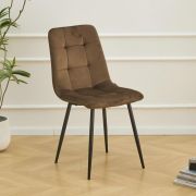 Стул клиента «Torry» коричневый велюр квадраты на металлических ножках