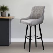 Стул барный «Bumbar» на металлических ножках велюр серый