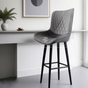 Стул барный «Pavia»  на металлических ножках велюр светло-серый