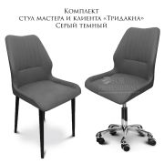 Комплект стульев мастера и клиента «Shell» темно-серый