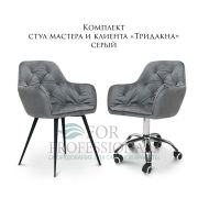 Комплект стульев мастера и клиента «Тридакна» светло-серый