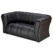 Диван «Стиль» черный кожзам, 2-х местный