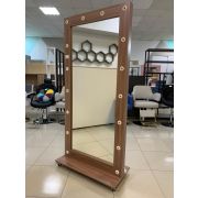 Зеркало гримёрное «Манта 21-740» 840х1740х400 Ясень Шимо тёмный (16 ламп)