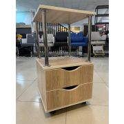 Тележка косметологическая «ТП-2» 750*400*400 с криволинейными ящиками, Дуб Сонома