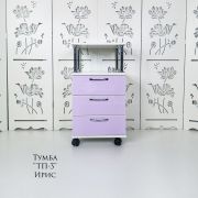Тележка косметологическая «ТП-3» 750*400*400 белый шелк + ирис