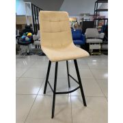 Стул барный Tory бежевый велюр квадрат на металлических ножках