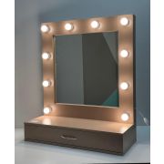 Зеркало гримёрное «Скат 27-50» 750х890х320 Имбирь (10 ламп)