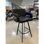 Стул барный «Beautiful XL» экокожа чёрный на чёрных металлических ножка