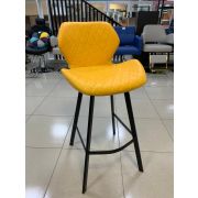 Стул барный «Сегмент» экокожа жёлтый на металлических чёрных ножках