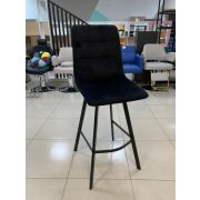Стул барный «Torry» велюр чёрный в квадрат на чёрных металлических ножках