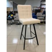 Стул барный «Квадро-1» экокожа белый на чёрных металлических ножка