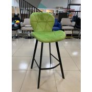 Стул барный «Shell»велюр салатовый на чёрных металлических ножках