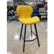 Стул барный «Shell» ткань жёлтый на чёрных металлических ножках