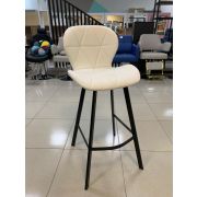 Стул барный «Shell» экокожа белый на чёрных металлических ножках