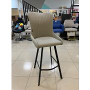 Стул барный «Эхмея» экокожа светло-серый на чёрных металлических ножка