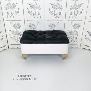 Банкетка «Cinnabon Mini» 700х450х400 на деревянных ножках Чёрно-белый