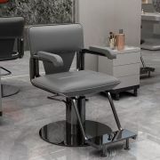 Кресло парикмахерское «Ларри» тёмно-серое на барберском штоке black metall