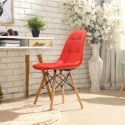 Стул клиента «Pulsante» экокожа красный на деревянных ножках