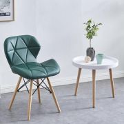 Стул клиента «Shell» экокожа изумрудный на деревянных ножках