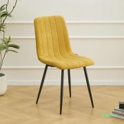 Стул клиента «Torry» желтый велюр полоска на металлических ножках