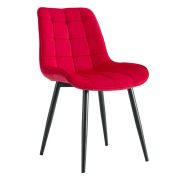 Стул клиента «Stitch в клетку» велюр красный на конусных ножках