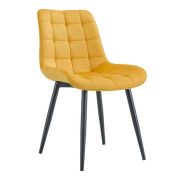 Стул клиента «Stitch в клетку» велюр жёлтый на конусных ножках