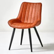 Стул клиента «Stitch в полоску» экокожа терракотовый на конусных ножках