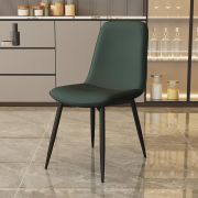 Стул клиента «Ронда» экокожа зелёный на конусных ножках